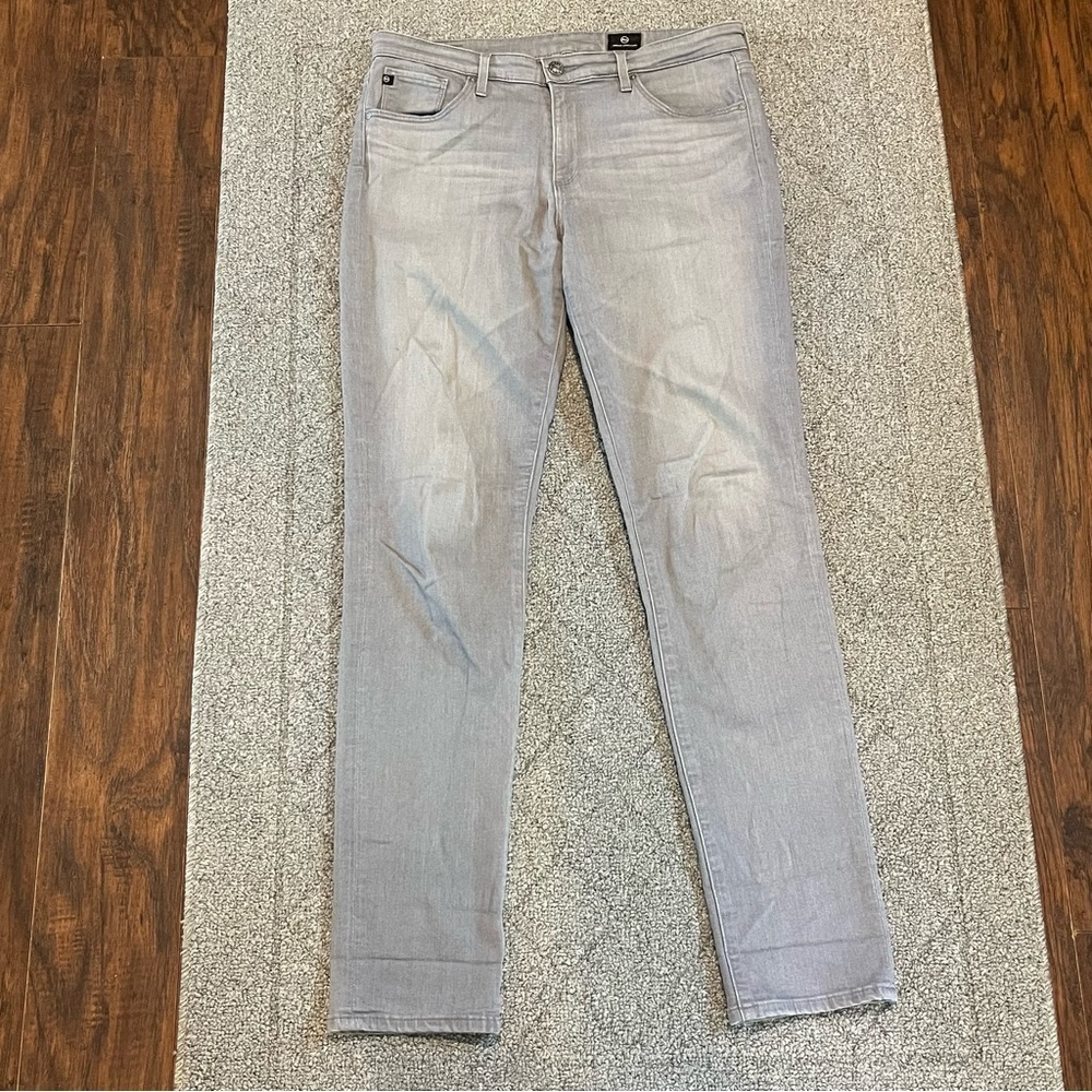 AG Adriano Goldschmied Jeans Womens 25 Gray Straight Leg Denim Stretch